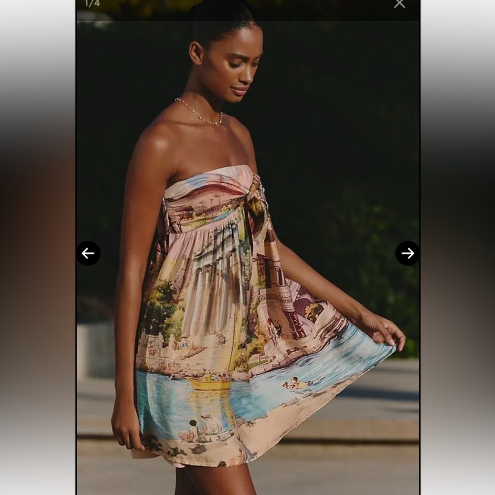 NWT Celandine Strapless Bow-Front Mini Dress SZ Large - Picture 4 of 11